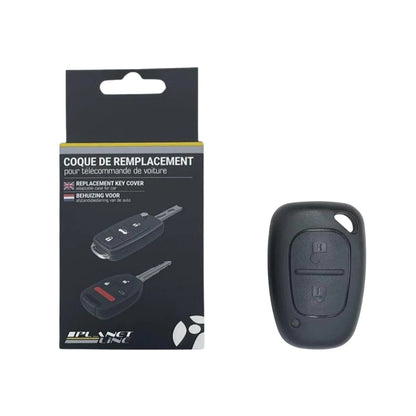 COQUE CLE ADAPTABLE POUR RENAULT 2 BOUTONS LAME CRANTEE KEYSKAR