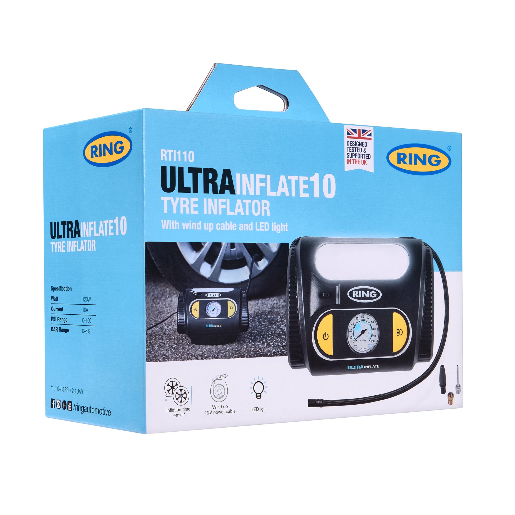 COMPRESSEUR D'AIR ANALOGIQUE 12V RING