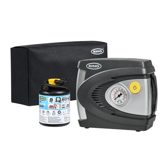 KIT ANTI-CREVAISON COMPRESSEUR 12V + FLACON 450ML COMPATIBLE TPMS RING