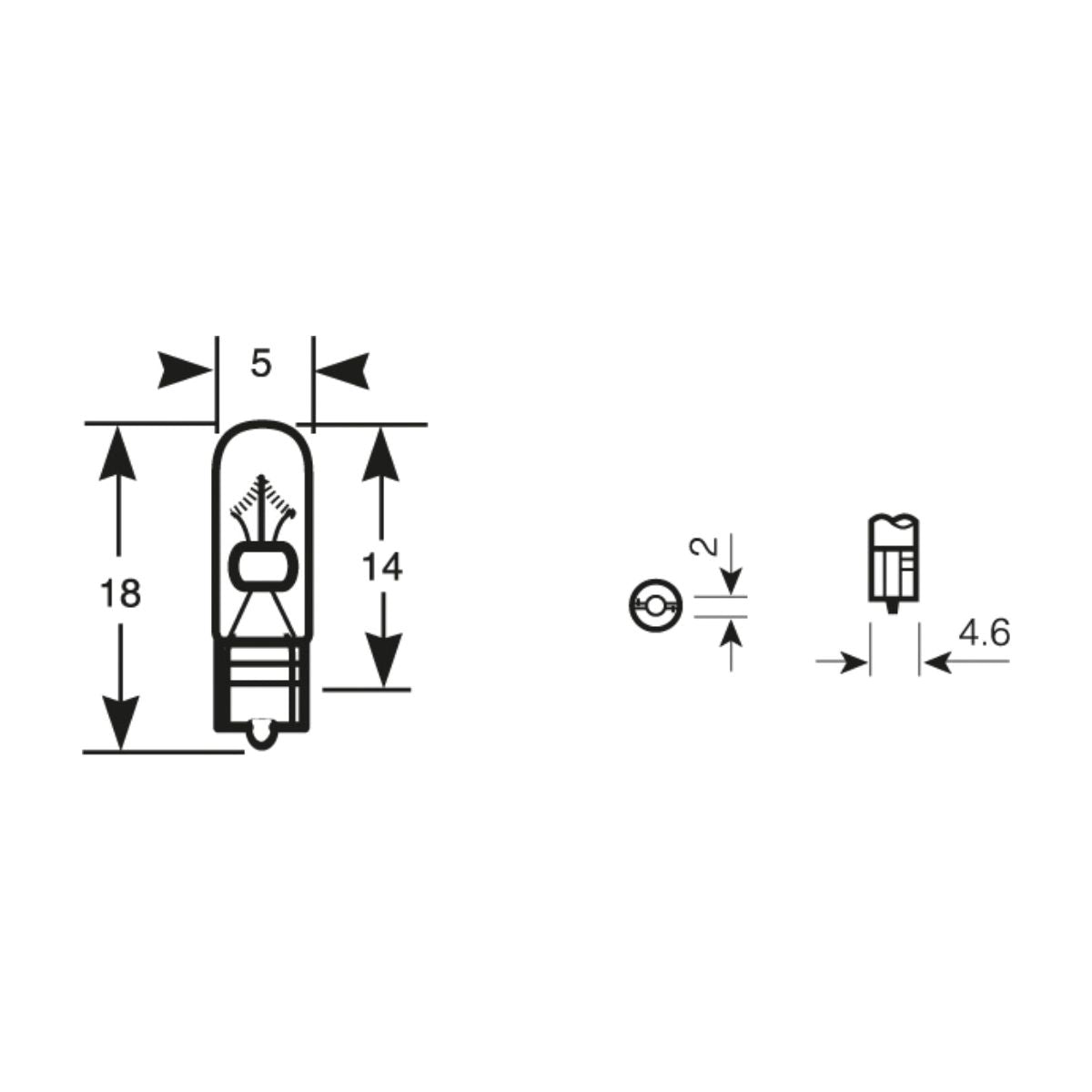 2 AMPOULES 12V 1.2W WEDGEBASE (BLISTER) RING