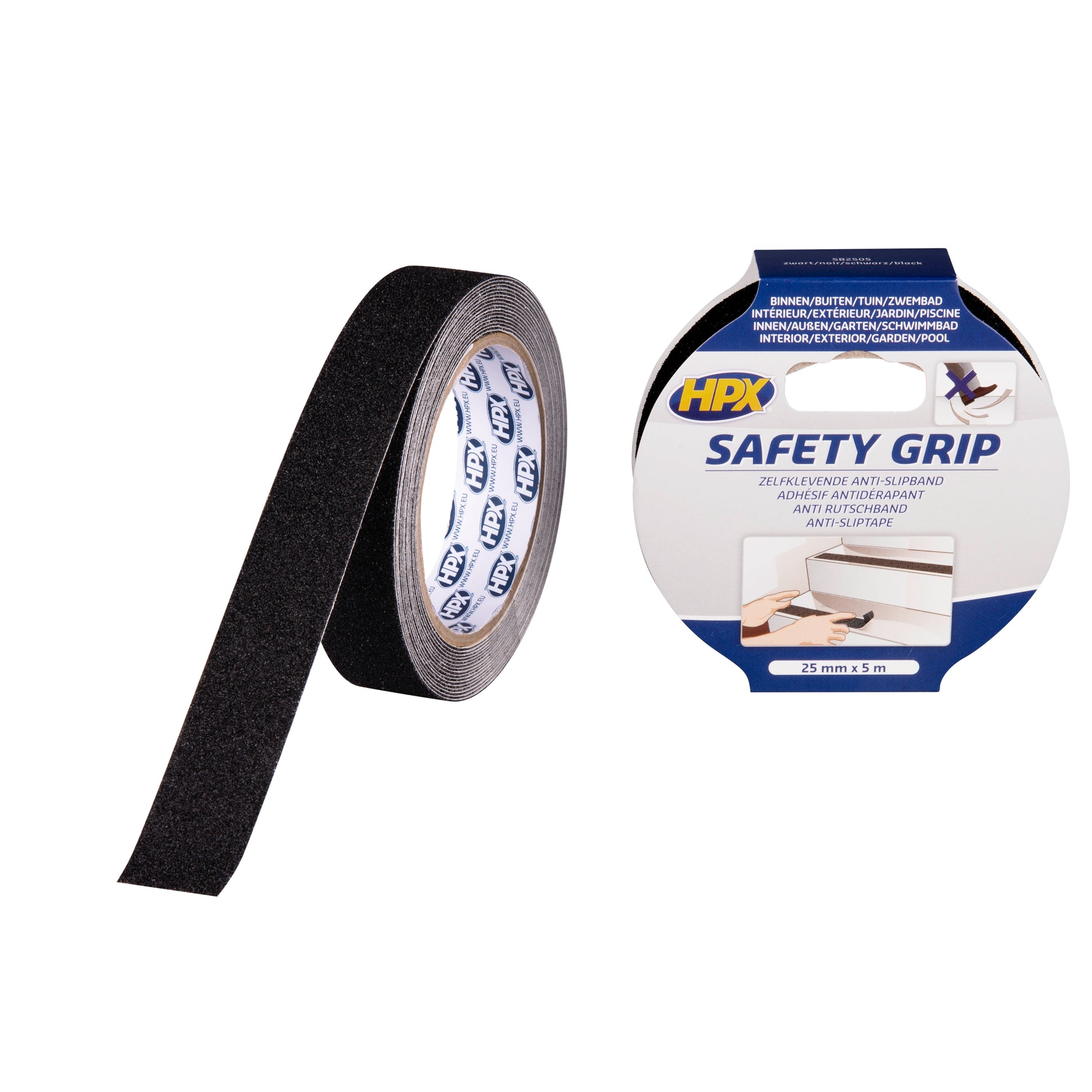 RUBAN ANTIDÉRAPANT - NOIR 25MM X 5M HPX