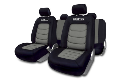 JEU DE HOUSSES COMPLET SPARCO NOIR/GRIS 100% POLYESTER