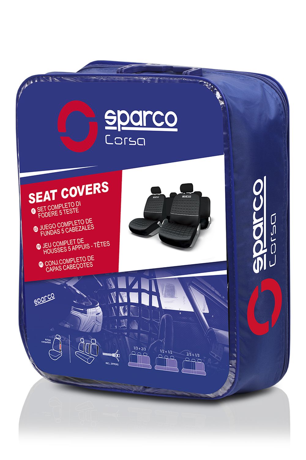 JEU DE HOUSSES COMPLET LAZIO SPARCO NOIR/ GRIS
