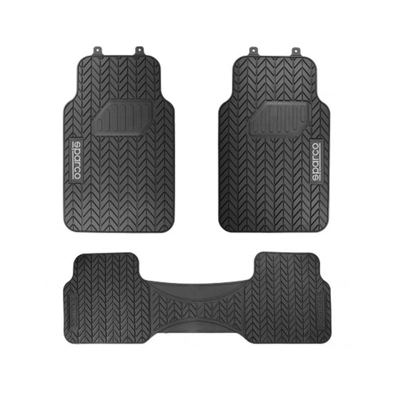 4 TAPIS DE SOL PVC NOIRS SPARCO (3 PARTIES)