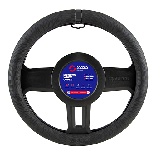 COUVRE VOLANT NOIR SPARCO AVEC BAGUE CENTRALE