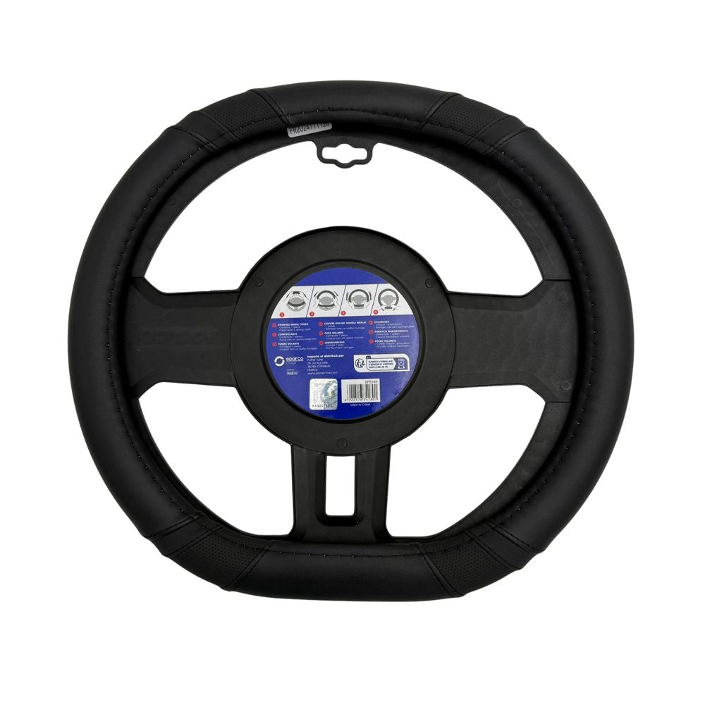 COUVRE VOLANT DOUBLE MEPLAT SPARCO NOIR