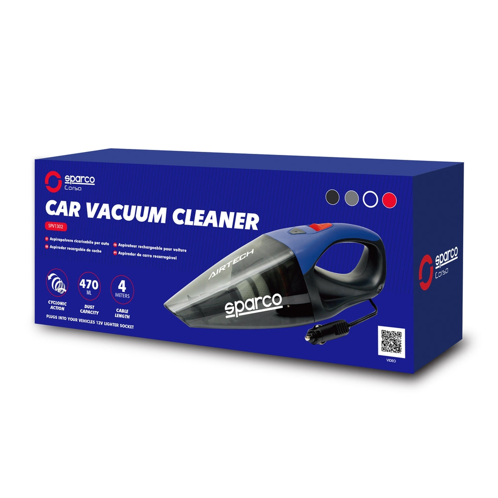 ASPIRATEUR FILAIRE 12V SPARCO AVEC EMBOUTS MULTIPLES