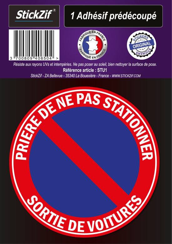 ADHESIF PRE DECOUPE PRIERE DE NE PAS STATIONNER X1 Ø 19,2 CM