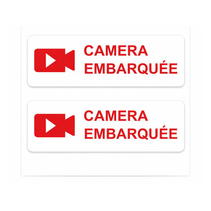 AUTOCOLLANT "CAMERA EMBARQUEE" X 2