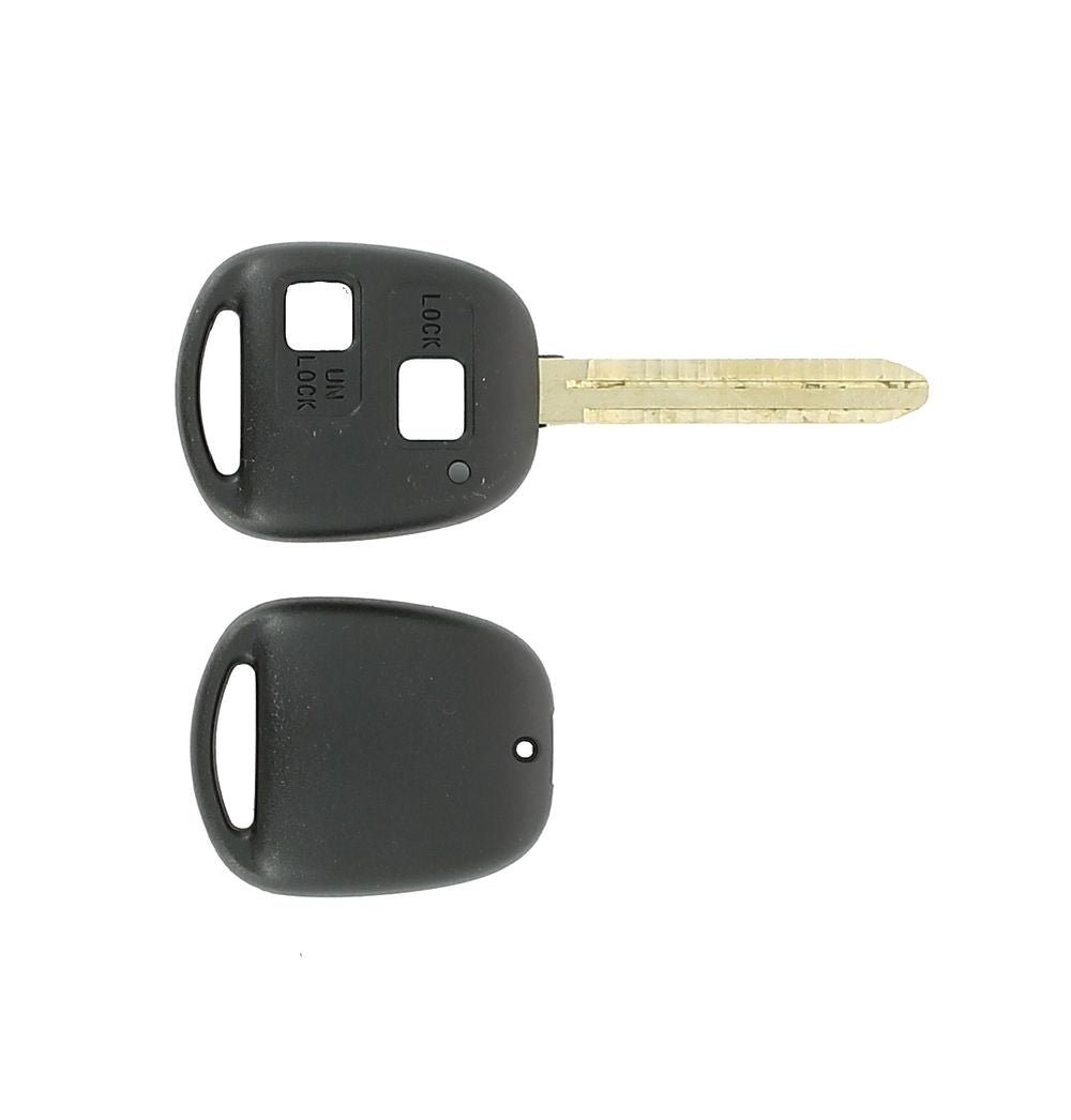 COQUE CLE ADAPTABLE TOYOTA 2 BOUTONS LAME CRANTEE FIXE