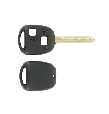 COQUE CLE ADAPTABLE TOYOTA 2 BOUTONS LAME CRANTEE FIXE