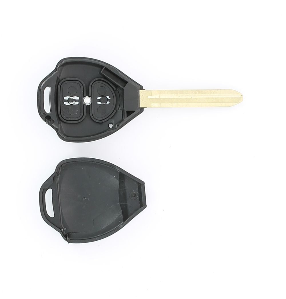 COQUE CLE ADAPTABLE TOYOTA 2 BOUTONS LAME CRANTEE FIXE