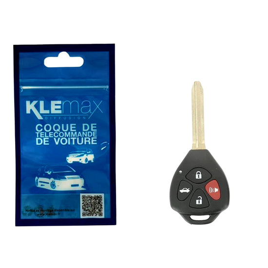 COQUE CLE ADAPTABLE TOYOTA 4 BOUTONS LAME CRANTEE FIXE