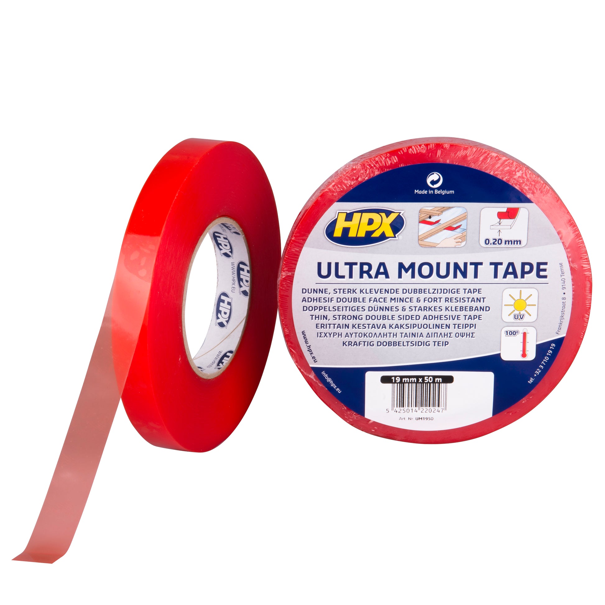 RUBAN ADHÉSIF DE MONTAGE ULTRA MOUNT - TRANSPARENT 19MM X 50M HPX
