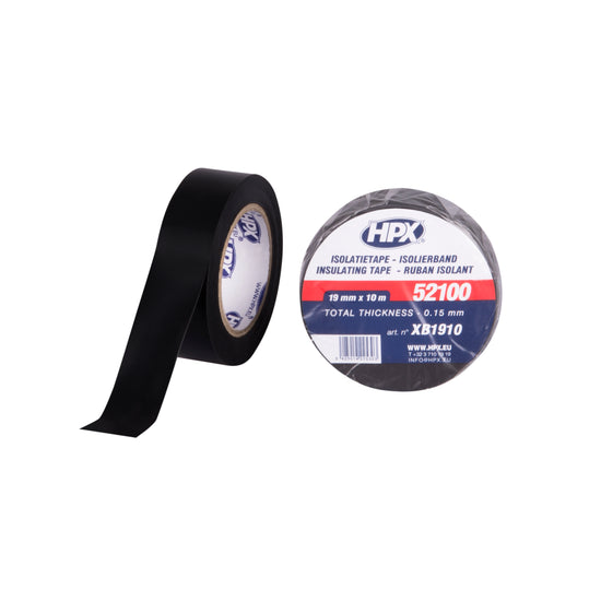 RUBAN ADHÉSIF ISOLANT PVC - NOIR 19MM X 10M HPX