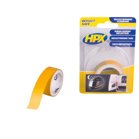 RUBAN ADHÉSIF RÉFLÉCHISSANT JAUNE 19MM X 1,5M HPX
