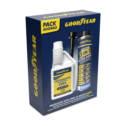 PACK ADDITIF TRAITEMENT DIESEL 5 EN 1 300ML + ANTI CRISTALLISANT AD BLUE 250ML GOODYEAR