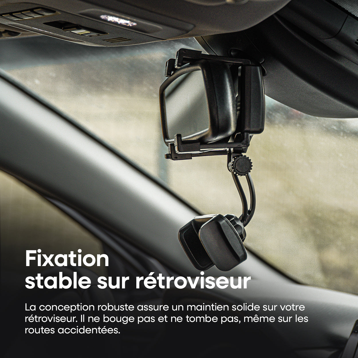 SUPPORT DE TELEPHONE RABATTABLE SUR RETROVISEUR AMIO