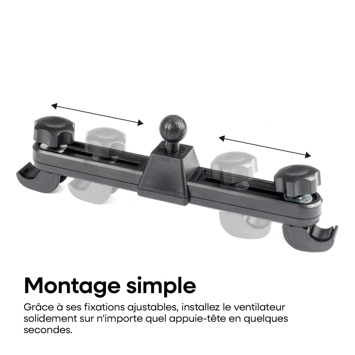 VENTILATEUR 12V (DIAM 11,5CM) ORIENTABLE 2 VITESSES FIXATION APPUIE-TETE AMIO