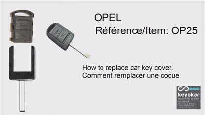 COQUE CLE ADAPTABLE POUR OPEL 2 BOUTONS LAME FRAISEE ET CRANTEE KEYSKAR