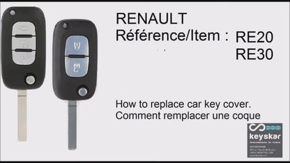 COQUE CLE ADAPTABLE POUR RENAULT 3 BOUTONS LAME FRAISEE KEYSKAR
