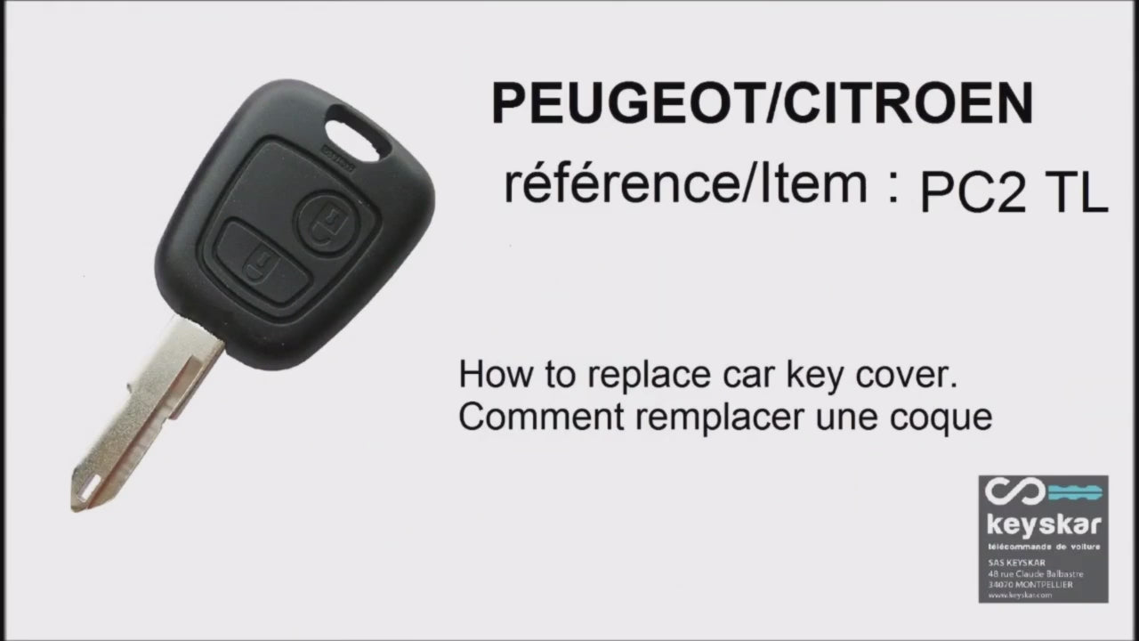 COQUE CLE ADAPTABLE POUR PEUGEOT 2 BOUTONS LAME CRANTEE KEYSKAR