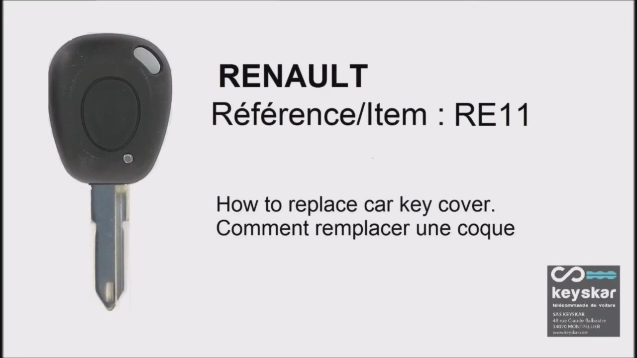COQUE CLE ADAPTABLE POUR RENAULT 1 BOUTON LAME CRANTEE KEYSKAR