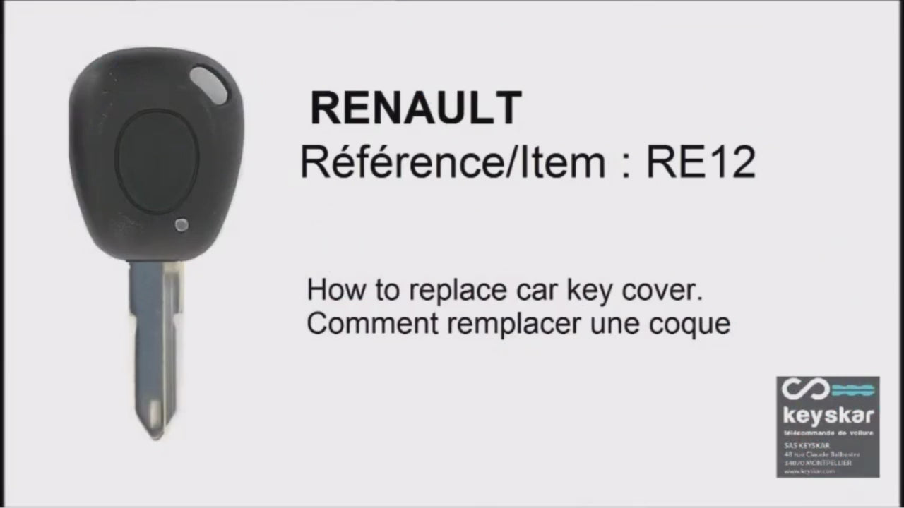COQUE CLE ADAPTABLE POUR RENAULT 1 BOUTON LAME CRANTEE KEYSKAR