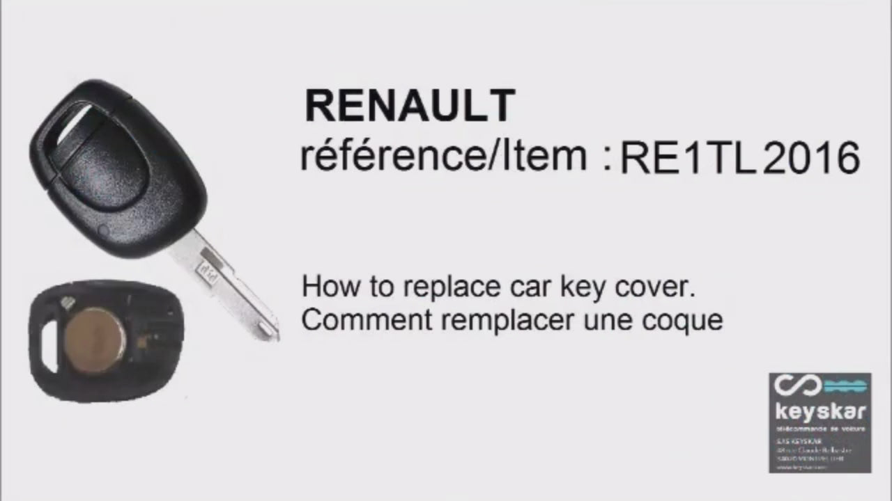 COQUE CLE ADAPTABLE POUR RENAULT 1 BOUTON LAME CRANTEE KEYSKAR