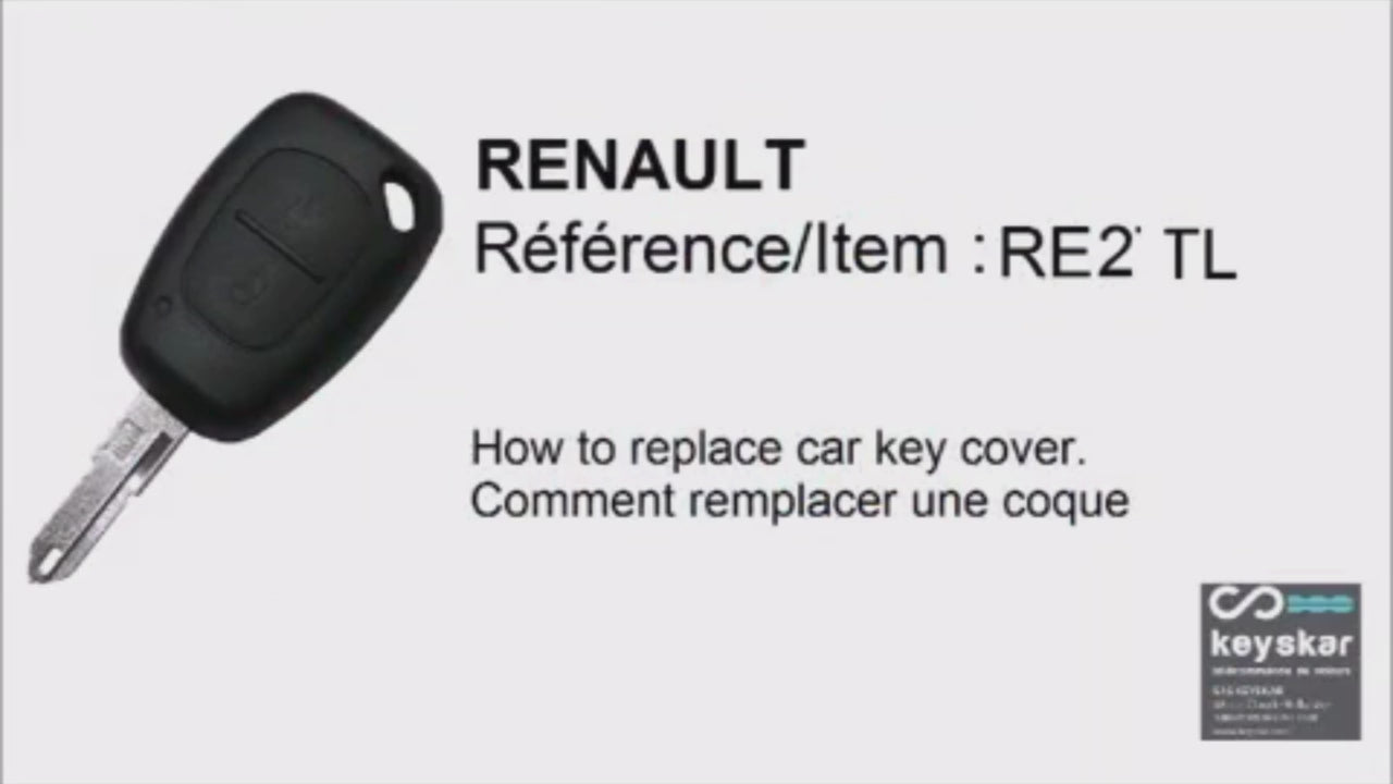 COQUE CLE ADAPTABLE POUR RENAULT 2 BOUTONS LAME CRANTEE KEYSKAR