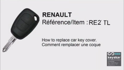 COQUE CLE ADAPTABLE POUR RENAULT 2 BOUTONS LAME CRANTEE KEYSKAR