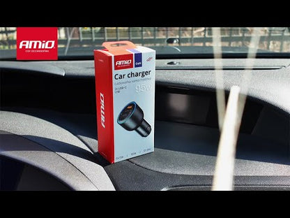 CHARGEUR DE TELEPHONE 95W 2XUSB-C + USB-A 12/24V AMIO