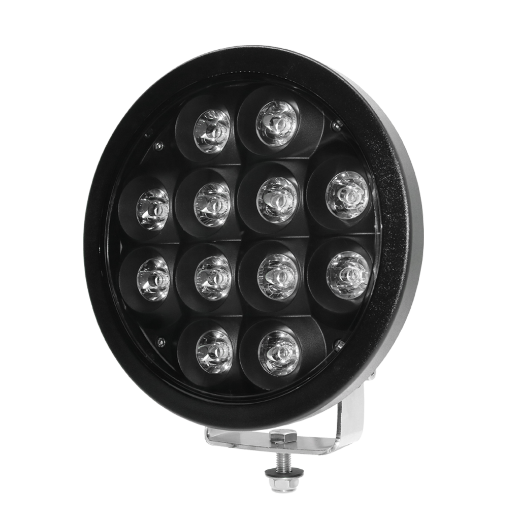 PROJECTEUR LONGUE PORTEE LED CREE ROND - 72W 12-32V NOIR 230mm