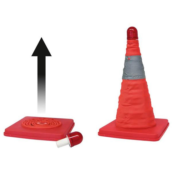 CONE DE SECURITE HAUTE VISIBILITE PLIABLE AVEC LED CLIGNOTANTE CARPOINT z