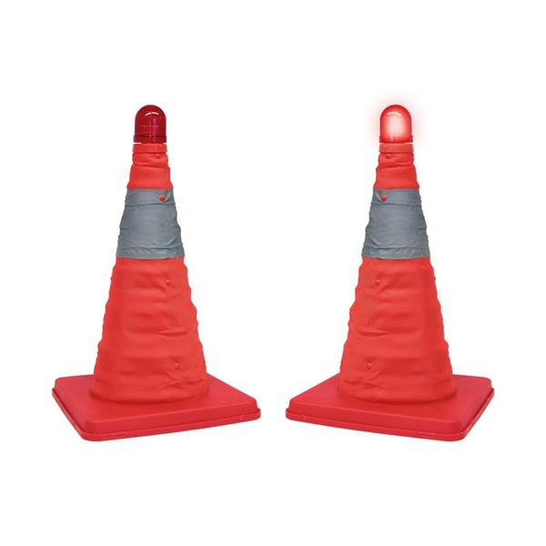 CONE DE SECURITE HAUTE VISIBILITE PLIABLE AVEC LED CLIGNOTANTE CARPOINT z