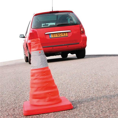CONE DE SECURITE HAUTE VISIBILITE PLIABLE AVEC LED CLIGNOTANTE CARPOINT z