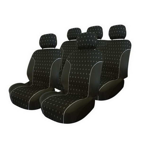 JEU DE HOUSSES UNIVERSEL  BLACK FLOWER  NOIR 9PCS (AIRBAG)