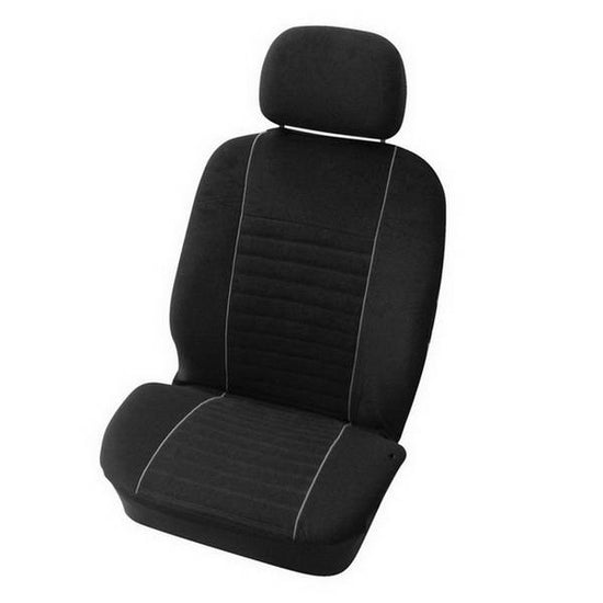 HOUSSES DE SIEGES AVANT VELOURS NOIR/GRIS 4PCS (AIRBAG) X2
