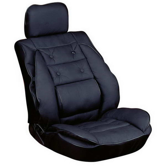 COUVRE SIEGE AVEC APPUIE TETE LOOK CUIR NOIR