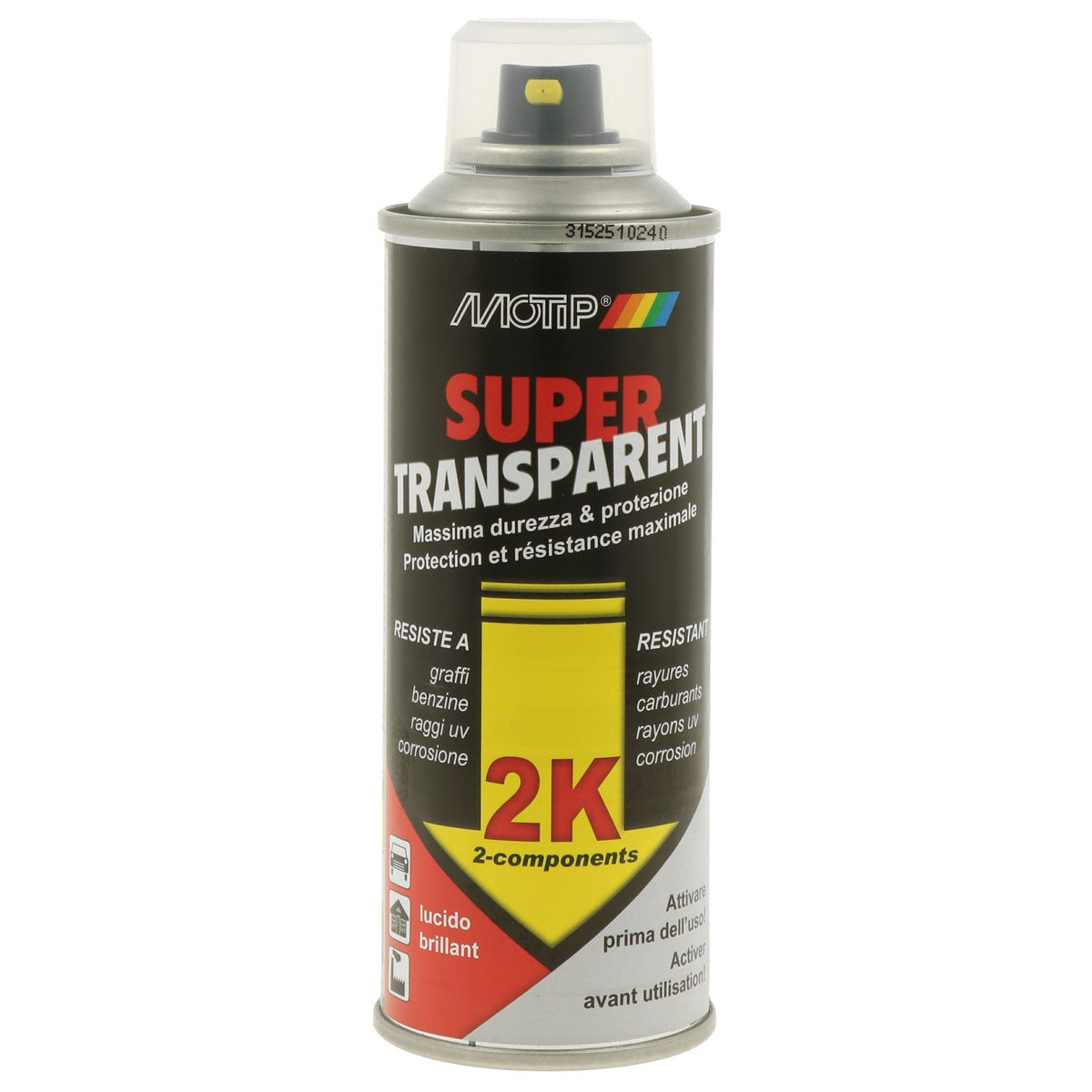 VERNIS TRANSPARENT 2K SECHAGE RAPIDE AEROSOL 200ML MOTIP