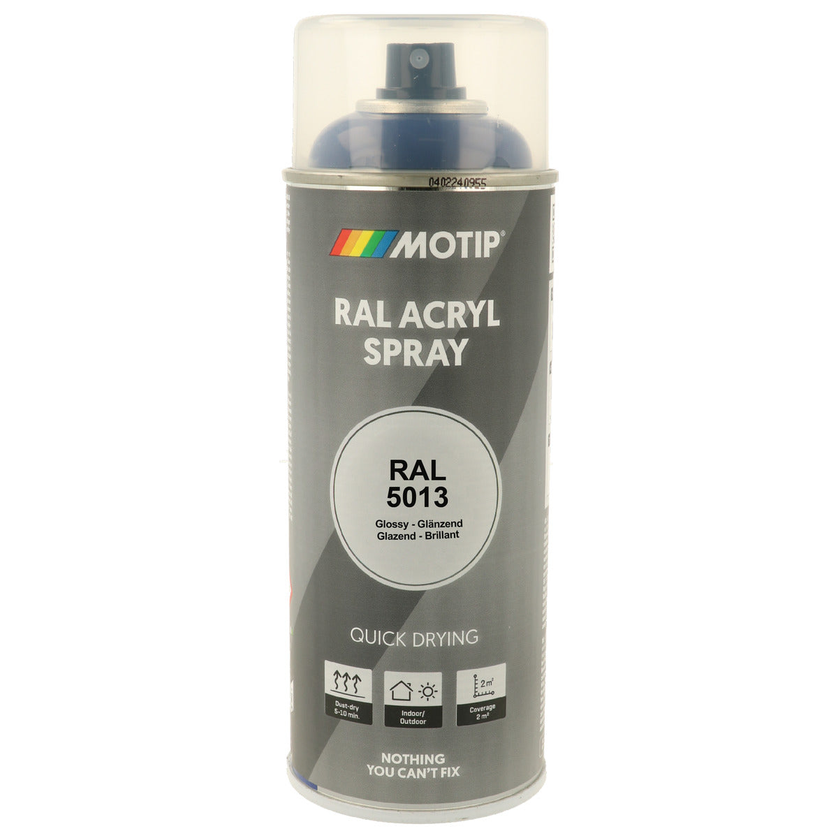 PEINTURE SECHAGE RAPIDE RAL ACRYL RAL5013 BRILLANT AEROSOL 400ML MOTIP