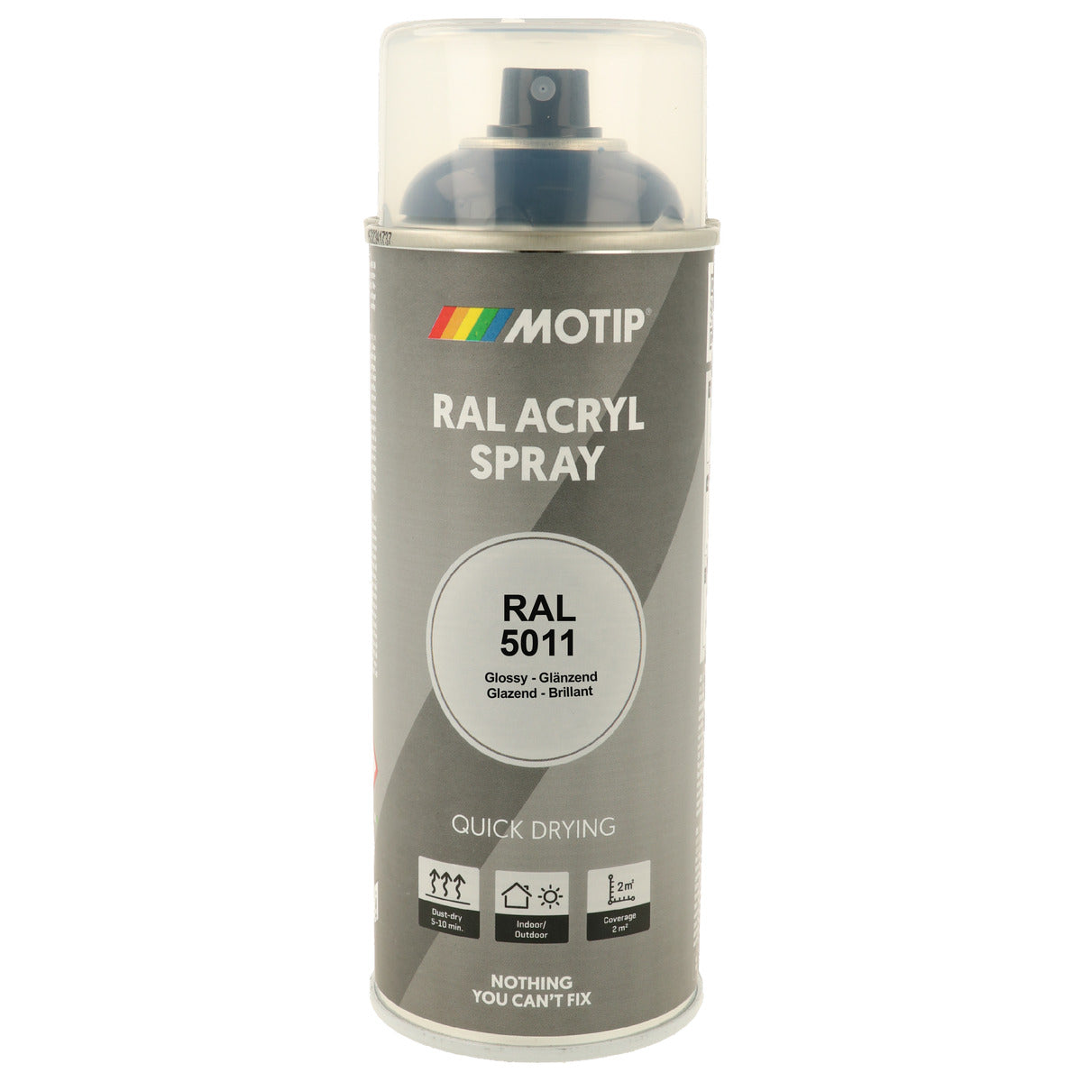 PEINTURE SECHAGE RAPIDE RAL ACRYL RAL5011 BRILLANT AEROSOL 400ML MOTIP