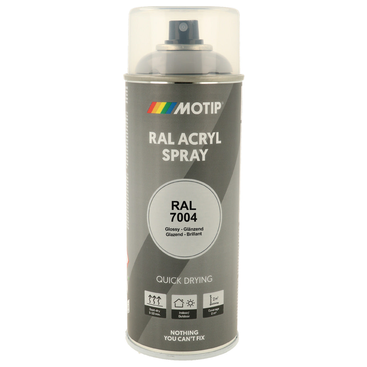 PEINTURE SECHAGE RAPIDE RAL ACRYL RAL7004 BRILLANT AEROSOL 400ML MOTIP