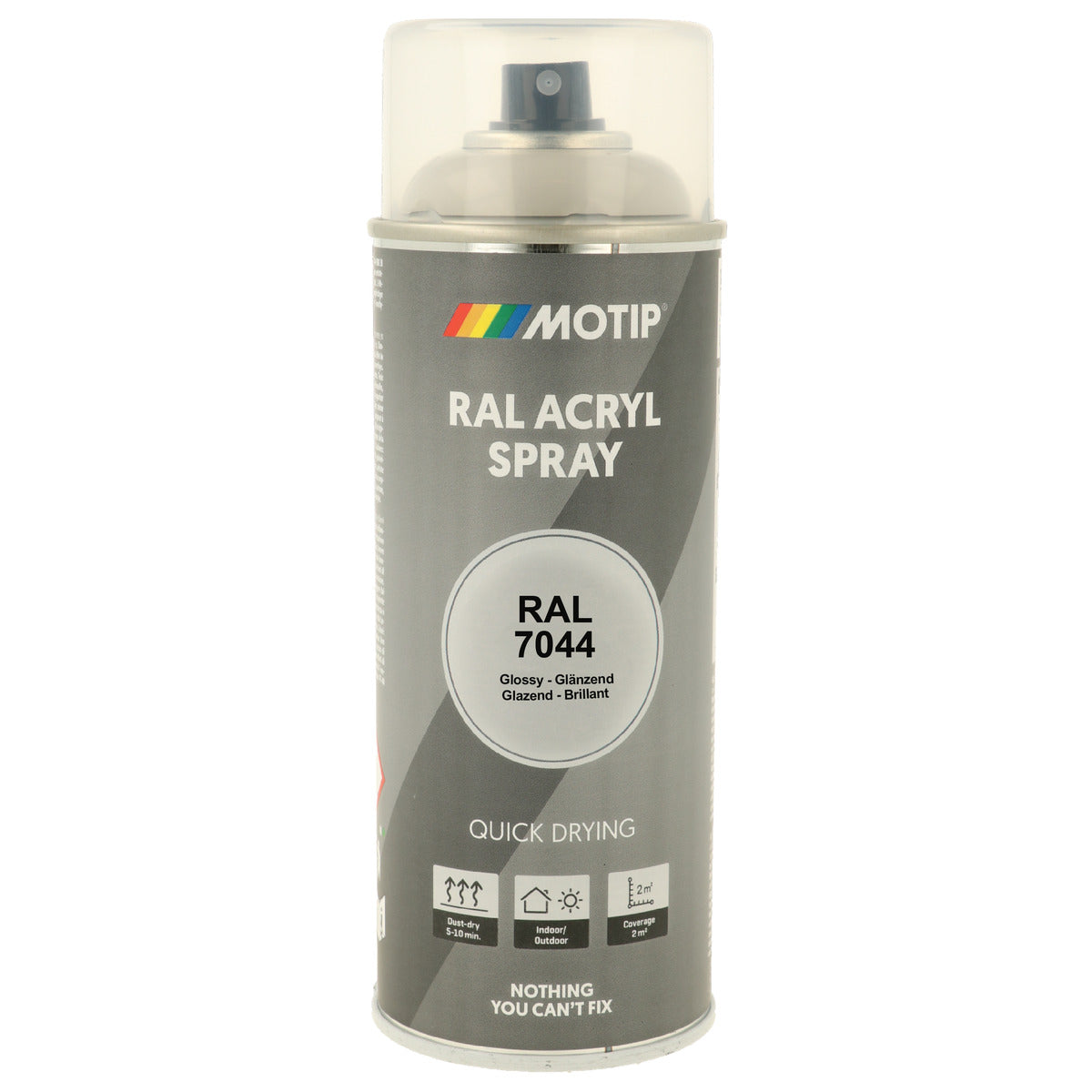 PEINTURE SECHAGE RAPIDE RAL ACRYL RAL7044 BRILLANT AEROSOL 400ML MOTIP