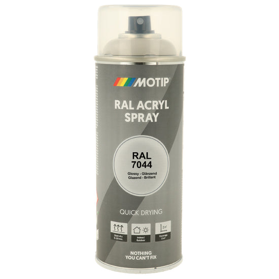 PEINTURE SECHAGE RAPIDE RAL ACRYL RAL7044 BRILLANT AEROSOL 400ML MOTIP
