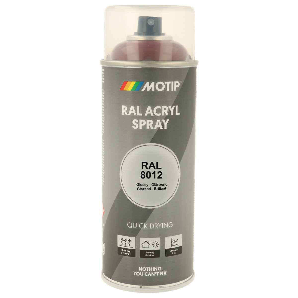 PEINTURE SECHAGE RAPIDE RAL ACRYL RAL8012 BRILLANT AEROSOL 400ML MOTIP