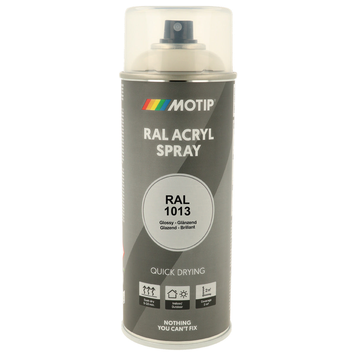 PEINTURE SECHAGE RAPIDE RAL ACRYL RAL1013 BRILLANT AEROSOL 400ML MOTIP