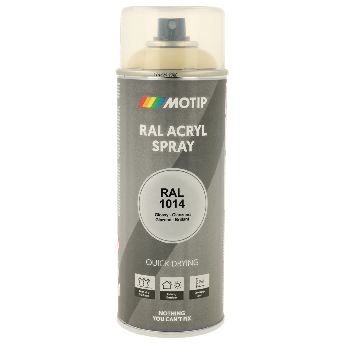 PEINTURE SECHAGE RAPIDE RAL ACRYL RAL1014 BRILLANT AEROSOL 400ML MOTIP