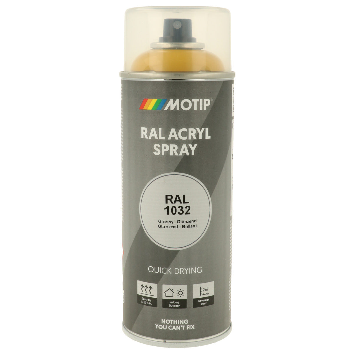 PEINTURE SECHAGE RAPIDE RAL ACRYL RAL1032 BRILLANT AEROSOL 400ML MOTIP