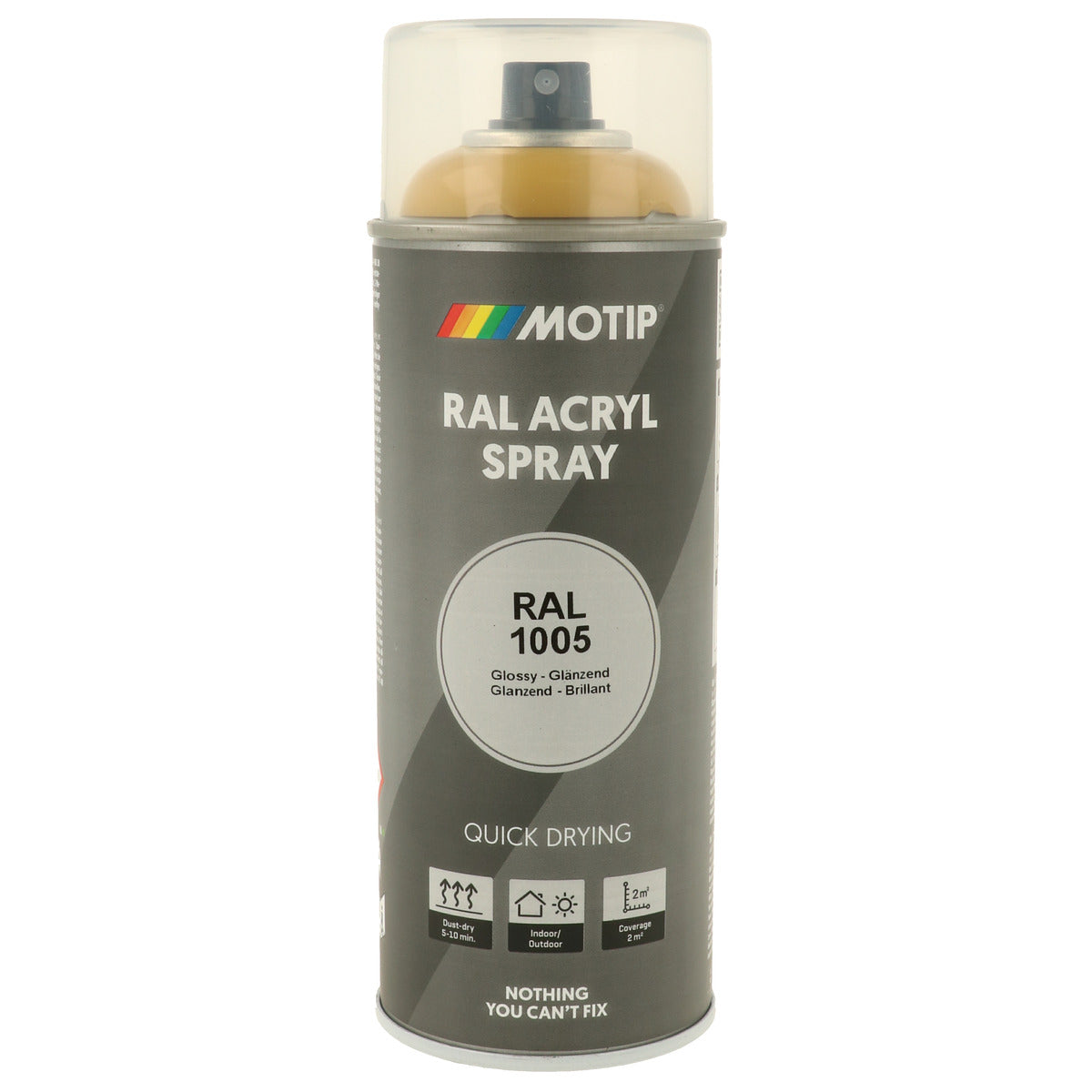 PEINTURE SECHAGE RAPIDE RAL ACRYL RAL1005 BRILLANT AEROSOL 400ML MOTIP